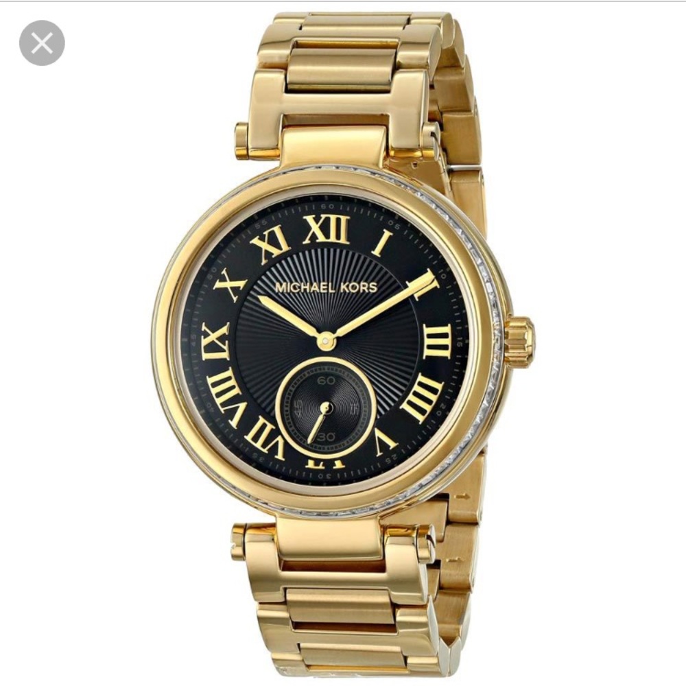 MICHAEL KORS Skylar Black Dial Gold Crystal Watch